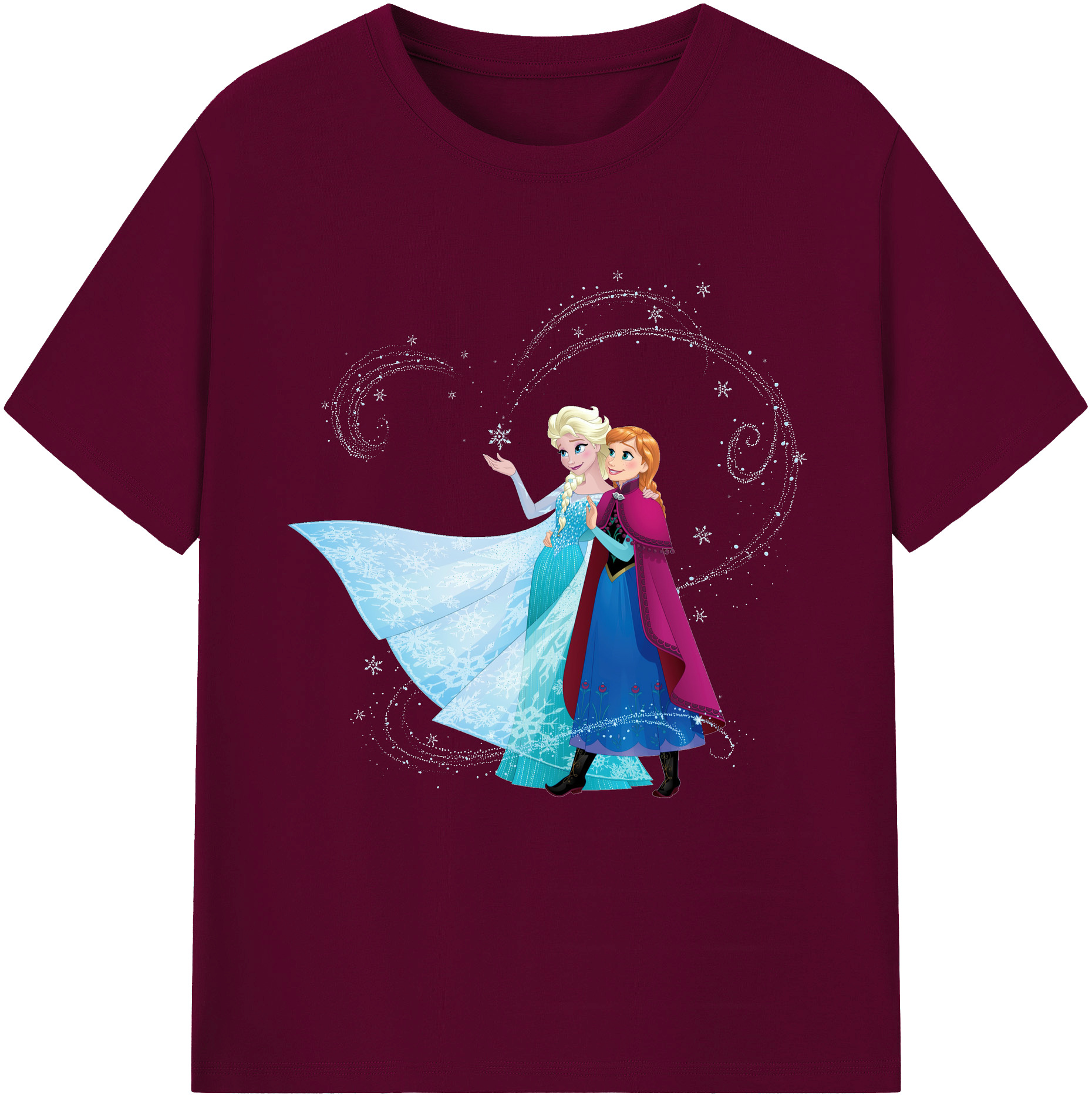 （画像用） アナと雪の女王 アンナ エルサ Frozen Anna Elsa レディースカジュアルプリントTシャツ（綿100％）